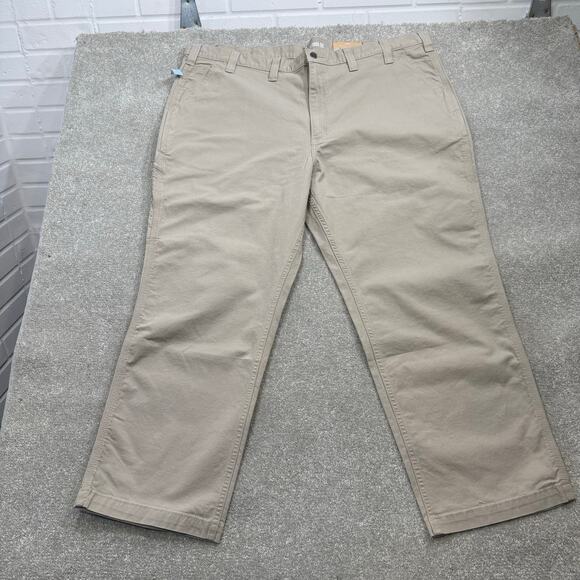 Carhartt NWT Rugged Flex Relaxed Fit Canvas Work Pants Khaki Mens 48x30 Workwear - Picture 2 of 15